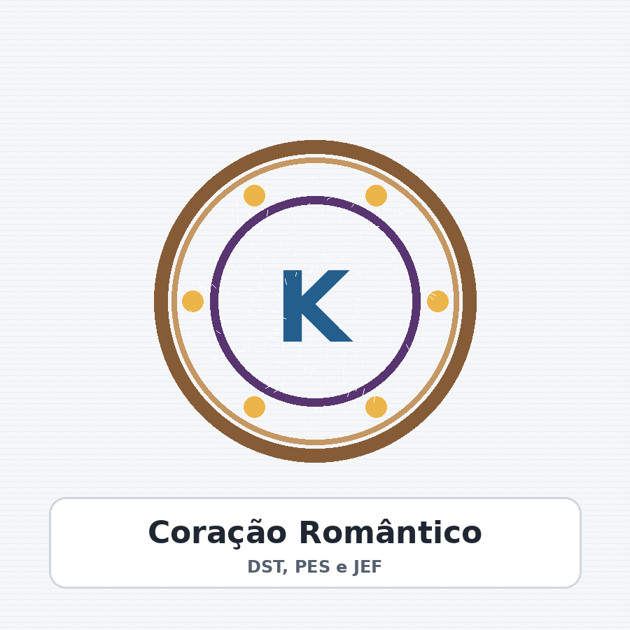 Matriz de Bordado Coração Romântico Matriz de Bordado Coração Romântico