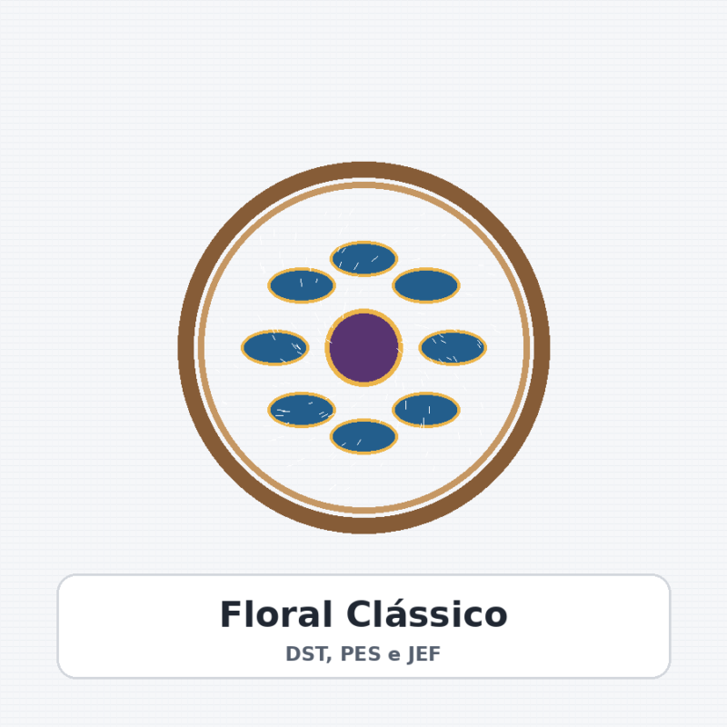 Matriz de Bordado Floral Clássico