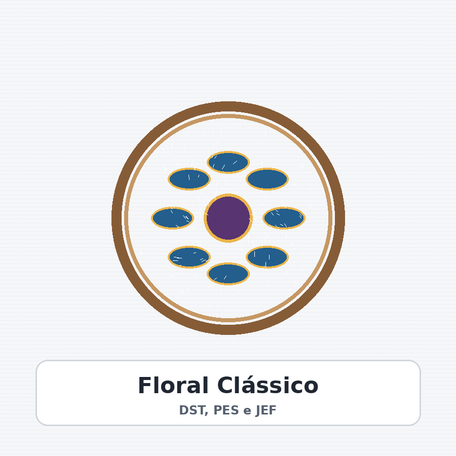 Matriz de Bordado Floral Clássico Matriz de Bordado Floral Clássico